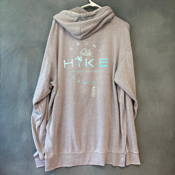 Techstyles Kauai Hawaii Hike Hoodie XL NWT Weathered Gray Hike Outdoors Cozy - Picture 7 of 10